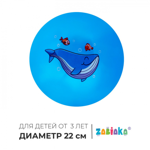 Мяч детский ZABIAKA «Кит», d=22 см, цвет МИКС
