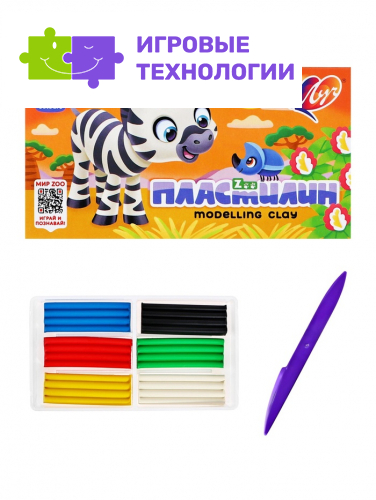 Пластилин «Луч. ZOO», 6 цветов, 90 г