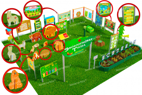 Экологическая тропа из Экопластика Petra ® / "ЭКОТРОПА ®"Комплект: «Оптима-2»