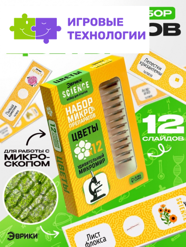 Набор для опытов «Набор микропрепаратов», цветы