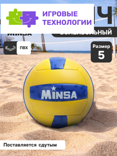 Волейбольный мяч MINSA, машинная сшивка, 18 панелей, р. 5, PVC