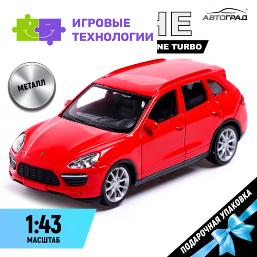 Машина металлическая PORSCHE CAYENNE TURBO, 1:43, цвет красный