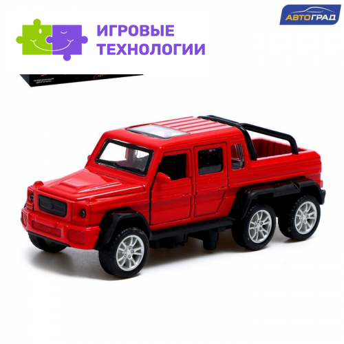 Машинка металлическая «Джип 6X6», 1:32, инерция, цвет красный