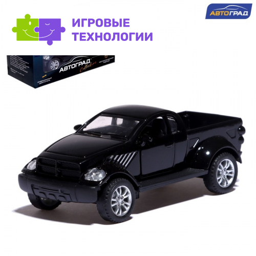 Машинка металлическая «Раптор», открываются двери, 1:32, инерция, цвет чёрный