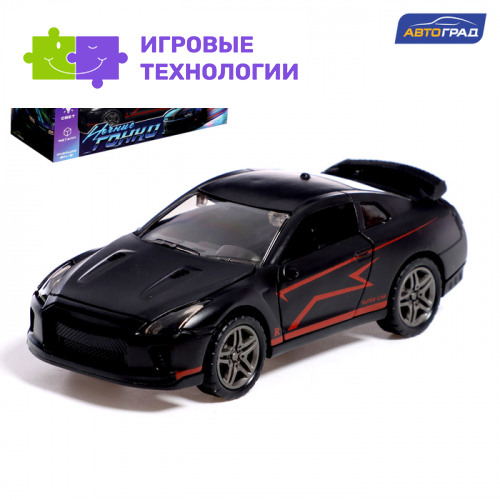 Машинка металлическая «Ночные гонки», инерционная, 1:32, открываются двери, звуковые и световые эффекты, цвет чёрный