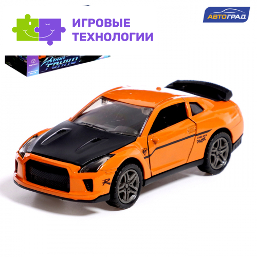 Машинка металлическая «Ночные гонки», инерцинная, 1:32, открываются двери, звуковые и световые эффекты, цвет оранжевый