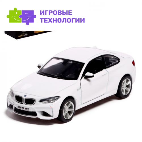 Машина металлическая BMW M2 COUPE, 1:32, инерция, открываются двери, цвет белый