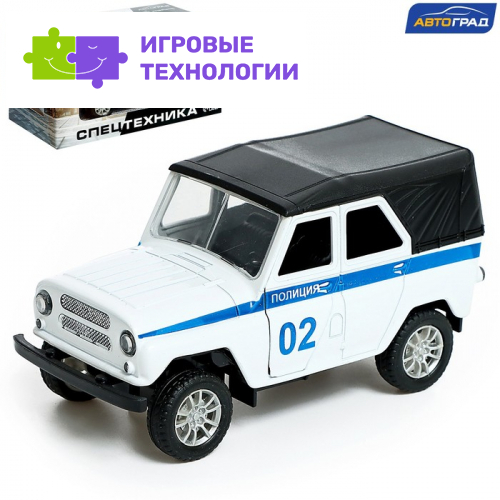 Машина металлическая УАЗ Hunter «Полиция», инерция, 1:32, свет и звук