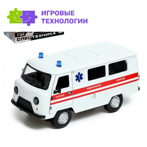 Машина металлическая «УАЗ 3962. Скорая помощь», инерция, 1:24, свет и звук
