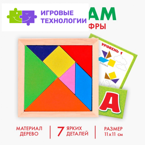 Головоломка «Танграм», буквы и цифры