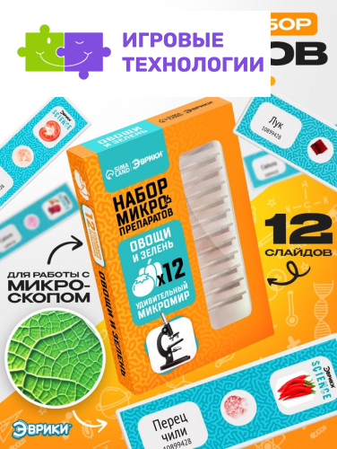 Набор для опытов «Набор микропрепаратов», овощи и зелень