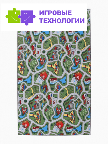 Палас прямоугольный «Лунапарк», размер 200×350 см, полиамид, зелёный