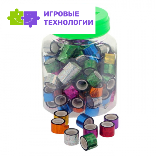 Клейкая голографическая лента 12 мм × 2 м, МИКС