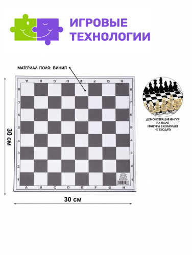 Шахматное поле Время игры, виниловое, 30×30 см