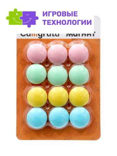 Набор магниты для доски d=2 см, 12 штук, на блистере, пастель