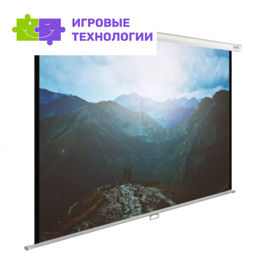 Экран Cactus CS-PSWE-240×240-WT 240×240 см, 1:1, настенно-потолочный, рулонный, белый