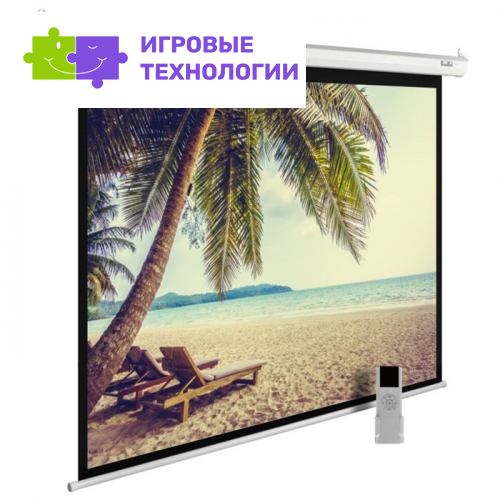 Экран Cactus CS-PSME-360×360-WT, 360×360 см, 1:1, настенно-потолочный, рулонный, белый
